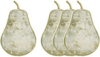 Godinger Brown Marble Pear Coaster Set