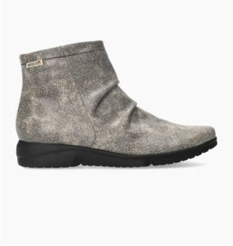 Mephisto Rezia Womens Ruched Ankle Boots In Fog Mikado