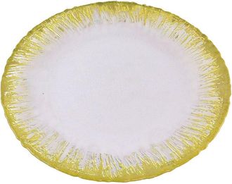 Alice Pazkus Set Of Four 13In Chargers With Flashy Gold Design