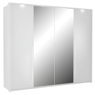 Vente-Unique Vente-unique - Armadio 2 ante con specchio e led L255 cm Bianco - ingina