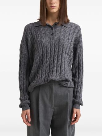 Lisa Yang Polo in maglia intrecciata - Grigio