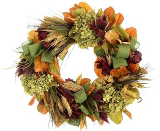 Creative Displays Inc. Handmade Fall Hydrangea & Wheat Arrangement In Stone Pot
