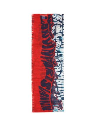 Lanvin Womens Scarf Red-Multicolor Wool Accessories