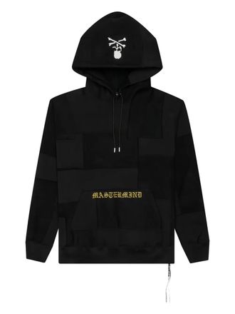 Mastermind Japan skull-patch panelled hoodie - men - Cotton - M - Black