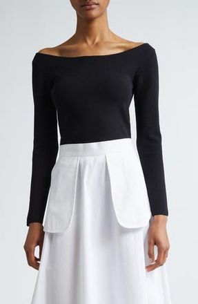 R&oacute;he Off the Shoulder Top in Black at Nordstrom Rack, Size 12 Us / 44 Eu
