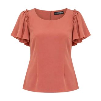 Dolce & Gabbana Blouse - Dames - Blouses & Shirts - Oranje - Maat: XL Leer
