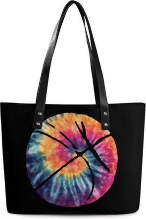 Generic Watercolor Tie Dye Basketball Tote Bags for Women Cute Shoulder Purses Handbags