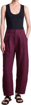 Apiece Apart Bari Crop Trouser In Black Cherry