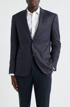 Emporio Armani G-Line Ombr&eacute; Check Wool Sport Coat in Brown at Nordstrom Rack, Size 44 Us / 54 Eu Regular
