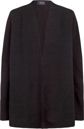 Cortana Fania- linnen en viscose jasje bosbes- - Dames - Blazers - Paars - L - Linnen - Jassen