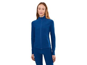 Beyond Yoga Spacedye Trails Active Jacket Womens Jacket Marine Blue Heather : LG, Elastane/Polyester