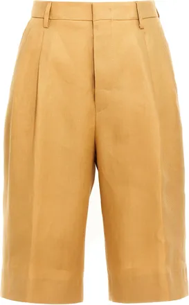 Tagliatore Orange Linen Bermuda Womens Shorts