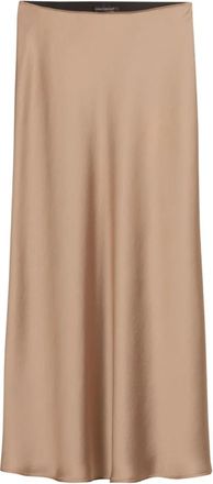 Luisa Cerano Satin-Rok - Dames - Midirokken - Beige - S - Polyester - Rokken