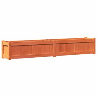 Berkfield Home Garden Planter Wax Brown 180x31x31 cm Solid Wood Pine | Size: 180 x 31 x 31 cm