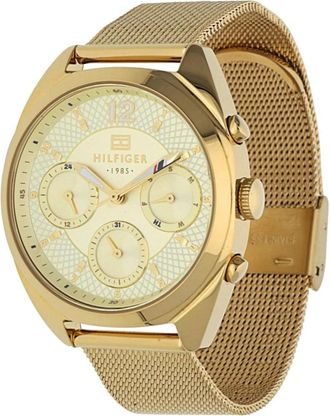 Tommy Hilfiger Milanese Band Kalenderhorloge - Dames - Horloges - Geel - ONE Size - Accessoires