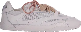 Pinko Minimalist White Sneakers with Technical Mesh