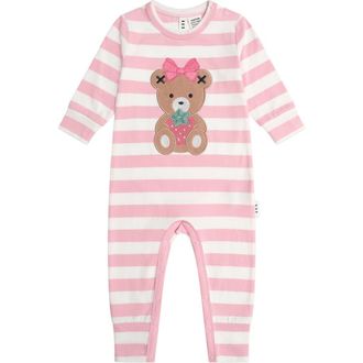 Huxbaby Strawberry Stripe Romper in Strawberry/almond Milk at Nordstrom, Size 12-18M Au