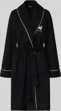 Lauren Ralph Lauren Bademantel mit Label-Stitching in Black, Größe XL