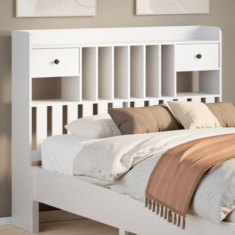 Berkfield Home Headboard with Storage White 135 cm Solid Wood Pine