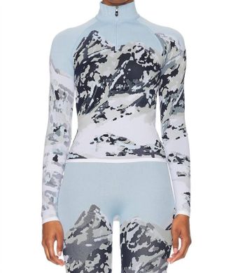 Perfect Moment Landscape 1/4 Zip Baselayer Top In Dede Ski Print