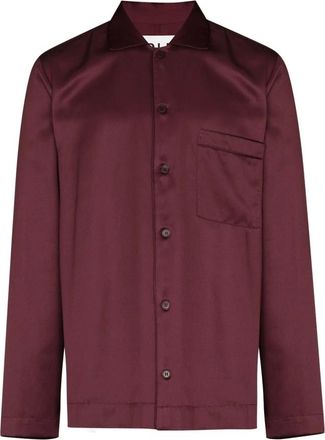 CDLP Red Satin Trim Pyjama Shirt