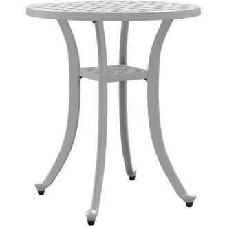 vidaXL Mesa De Jard&iacute;n Aluminio Fundido Blanco &Oslash;48x53 Cm Vidaxl