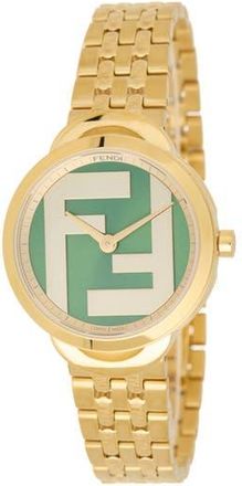 Fendi OLock Bracelet Watch, 30mm in Gold/green at Nordstrom Rack