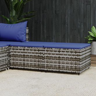 vidaXL Vidaxl - Reposapi&eacute;s De Jard&iacute;n Con Cojines 2 Uds Rat&aacute;n Sint&eacute;tico Gris