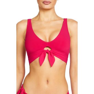 Robin Piccone Ava Knot Front Bikini Top in Rose at Nordstrom, Size X-Small