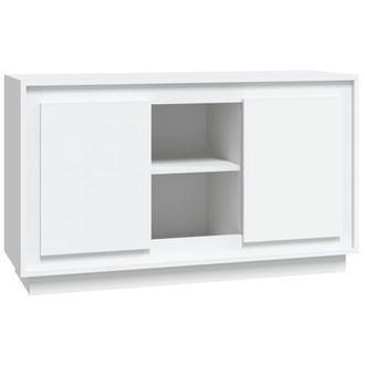 vidaXL Aparador De Madera Contrachapada Blanco 102x35x60 Cm Vidaxl