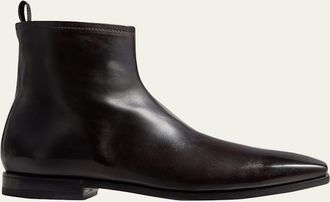 Berluti Mens Mont Thabor Leather Square-Toe Ankle Boots
