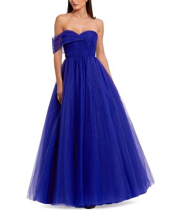 Mac Duggal One Side Off The Shoulder Tulle Ball Gown