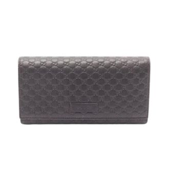 Gucci Pre-owned Wallets, female, Brown, Size: ONE SIZE Pre-owned Micro Guccissima Leather Long Wallet