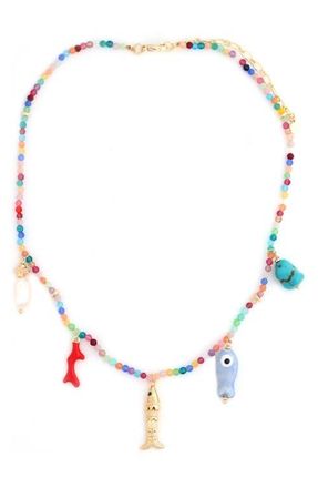 Panacea Fish Charm Necklace in Pink Multi at Nordstrom