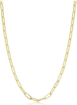 Pompeii3 14k Solid Yellow Gold Filled 2.5 millimeter Paper Clip Capsule Link Chain Necklace for Women