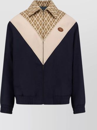 Valentino wool and cotton jacket with chevron pattern