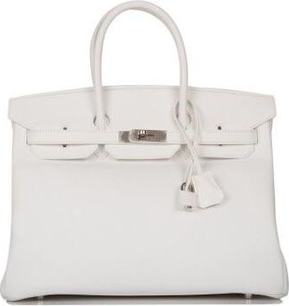 Herm&egrave;s White Birkin 40 Retourne with Palladium Hardware Size 40