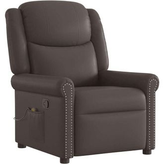 vidaXL Vidaxl - Sill&oacute;n Reclinable De Cuero Sint&eacute;tico Marr&oacute;n Brillante