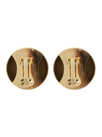 Silvia Gnecchi Womens Metallic Circular Earrings With Rear Closure Brass