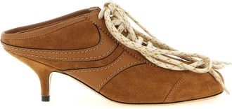 Dries Van Noten Heeled Suede Sneakers - Dames - Muiltjes - Bruin - 37 EU - Leer - Schoenen
