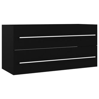 vidaXL Vidaxl - Armario Para Lavabo Madera Contrachapada Negro 100x38,5x48 Cm