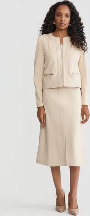 Misook Heritage LuxeStretch Ponte Sport Jacket in Biscotti at Nordstrom, Size Xx-Large