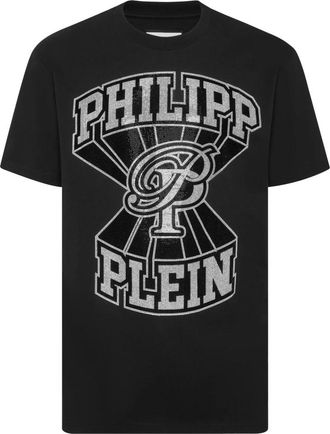 Philipp Plein Round Neck T-Shirt College - Heren - T-shirts - Zwart - 4XL - Katoen - Tops