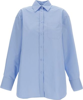 Sportmax Light Blue Nespola Cotton Shirt Dress