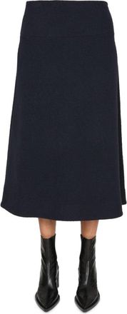 Jil Sander Flared Black Midi Skirt