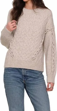 Heartloom Raven Crew Neck Knit Sweater In Oat