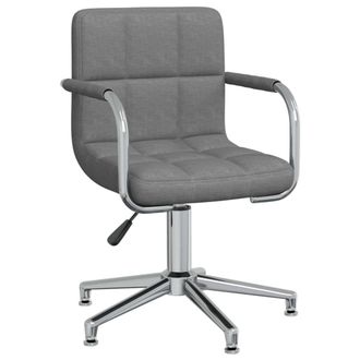 vidaXL Vidaxl - Silla De Comedor Giratoria Tela Gris Claro
