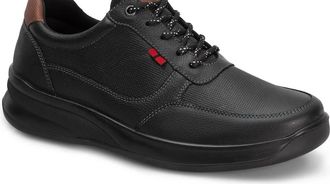 Andrea Mens Urban Leather Sneakers In Black