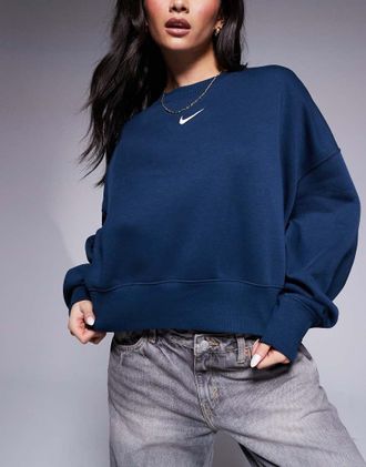 Nike Phoenix Fleece over-oversized sweatshirt in navy