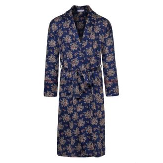 Bown of London Gatsby Paisley Lightweight Dressing Gown in Blue | Size: 4XL